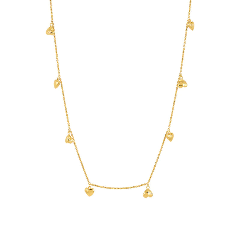 Untamed Deco Hearts Necklace, Gold