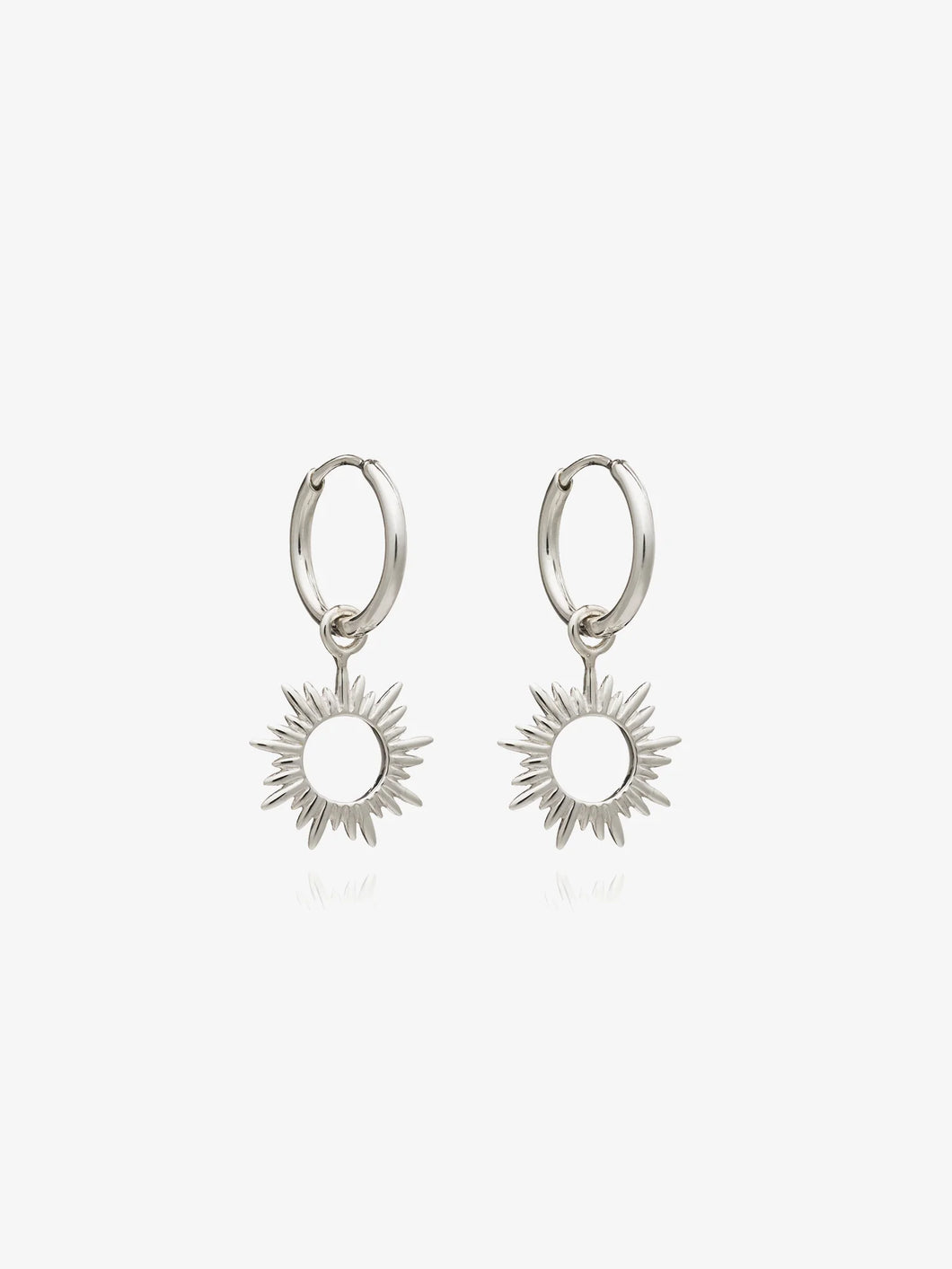 Eternal Sun Mini Hoop Earrings, Silver