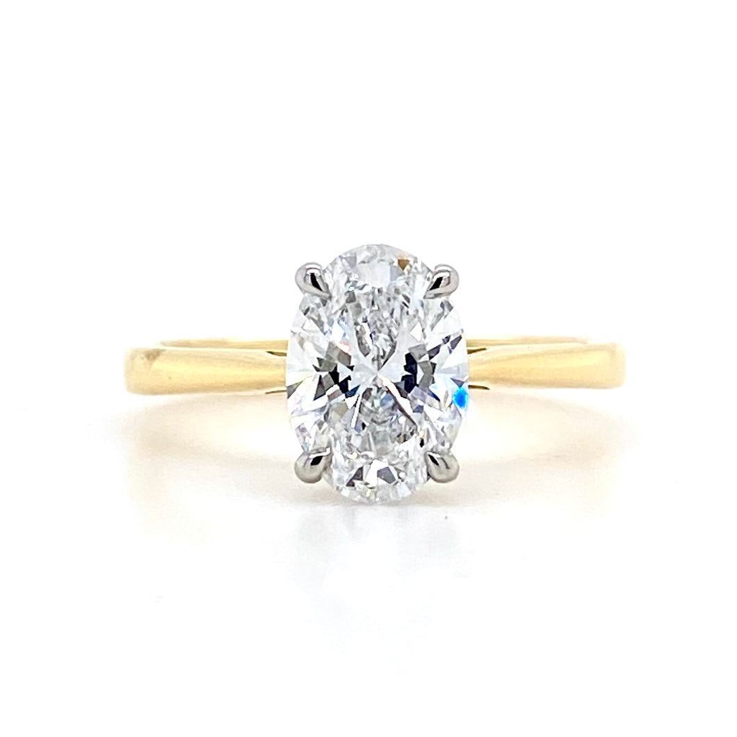 18ct Yellow Gold & Platinum, 1.50ct D/Vs1 Laboratory Grown Diamond Ring