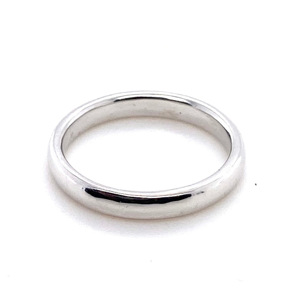 18ct White Gold, 3mm Traditional Court Wedding Ring