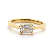 Load image into Gallery viewer, 18ct Yellow Gold, 0.60ct E VS2 Emerald-Cut Diamond Ring
