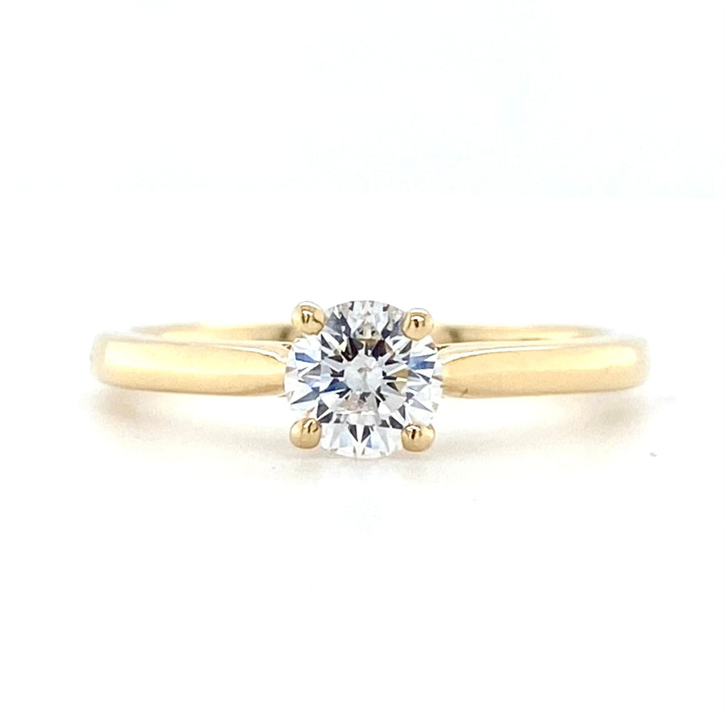 18ct Yellow Gold, 0.49ct G SI2 Diamond Solitaire Ring