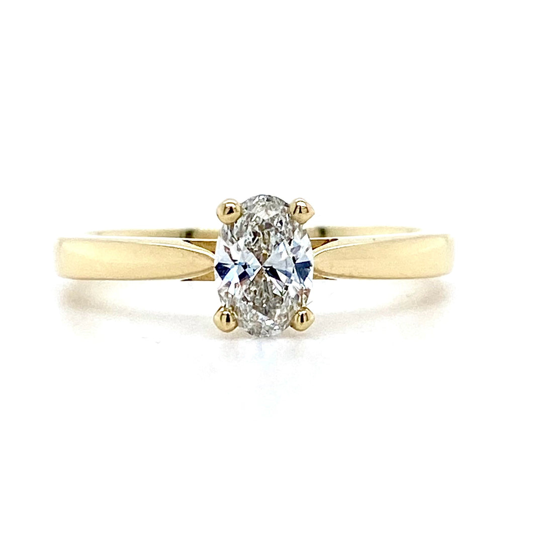 18ct Yellow Gold, 0.50ct E/Vs1 Laboratory Grown Diamond Ring