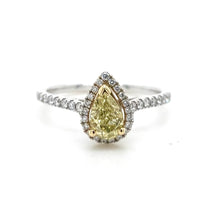 Load image into Gallery viewer, 18ct White &amp; Yellow Gold, 0.61ct Yellow &amp; White Diamond Cluster Ring
