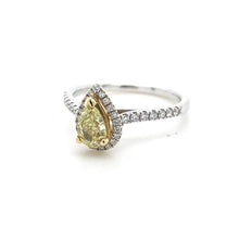 Load image into Gallery viewer, 18ct White &amp; Yellow Gold, 0.61ct Yellow &amp; White Diamond Cluster Ring
