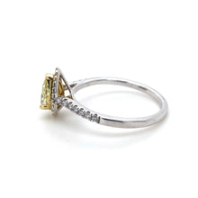 Load image into Gallery viewer, 18ct White &amp; Yellow Gold, 0.61ct Yellow &amp; White Diamond Cluster Ring
