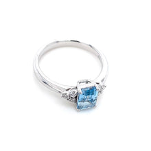 Load image into Gallery viewer, 18ct White Gold, Octagonal Aquamarine &amp; Diamond Ring
