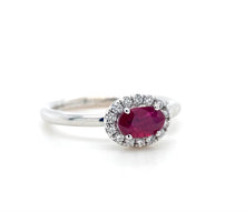 Load image into Gallery viewer, 18ct White Gold, 0.56ct Ruby &amp; Diamond Cluster Ring
