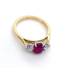 Load image into Gallery viewer, 18ct Yellow &amp; White Gold, 0.83ct Ruby &amp; Diamond Ring
