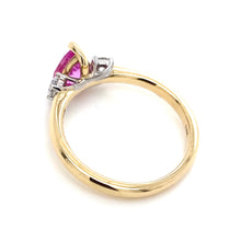 Load image into Gallery viewer, 18ct Yellow Gold, 0.96ct Pink Sapphire &amp; Diamond Trilogy Ring
