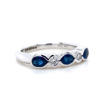 Load image into Gallery viewer, 18ct White Gold, Sapphire &amp; Diamond 5-Stone Ring
