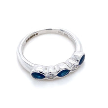 Load image into Gallery viewer, 18ct White Gold, Sapphire &amp; Diamond 5-Stone Ring
