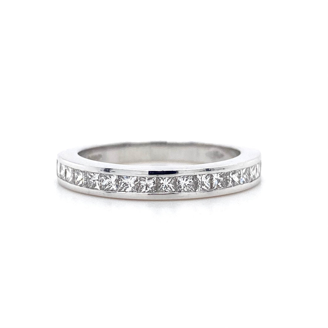 18ct White Gold, 0.62ct Princess-Cut Diamond Eternity Ring
