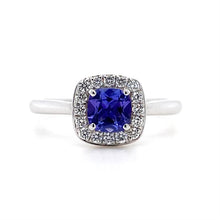 Load image into Gallery viewer, 18ct White Gold, 0.53ct Tanzanite &amp; Diamond Cluster
