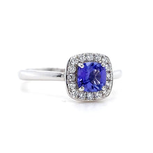 Load image into Gallery viewer, 18ct White Gold, 0.53ct Tanzanite &amp; Diamond Cluster
