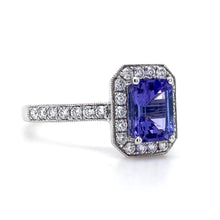 Load image into Gallery viewer, 18ct White Gold, 1.15ct Tanzanite &amp; Diamond Cluster Ring
