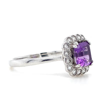 Load image into Gallery viewer, 18ct White Gold, 0.98ct Amethyst &amp; Diamond Ring
