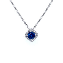Load image into Gallery viewer, 18ct White Gold, 0.60ct Sapphire and Diamond Pendant
