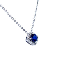 Load image into Gallery viewer, 18ct White Gold, 0.60ct Sapphire and Diamond Pendant
