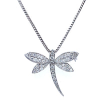 Load image into Gallery viewer, 18ct White Gold, Dragonfly Pendant &amp; Brooch
