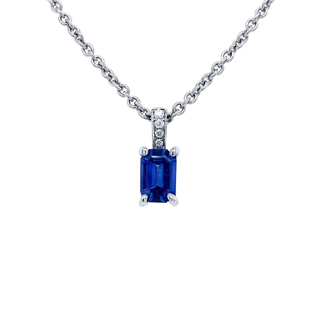Platinum, Sapphire & Diamond Necklace