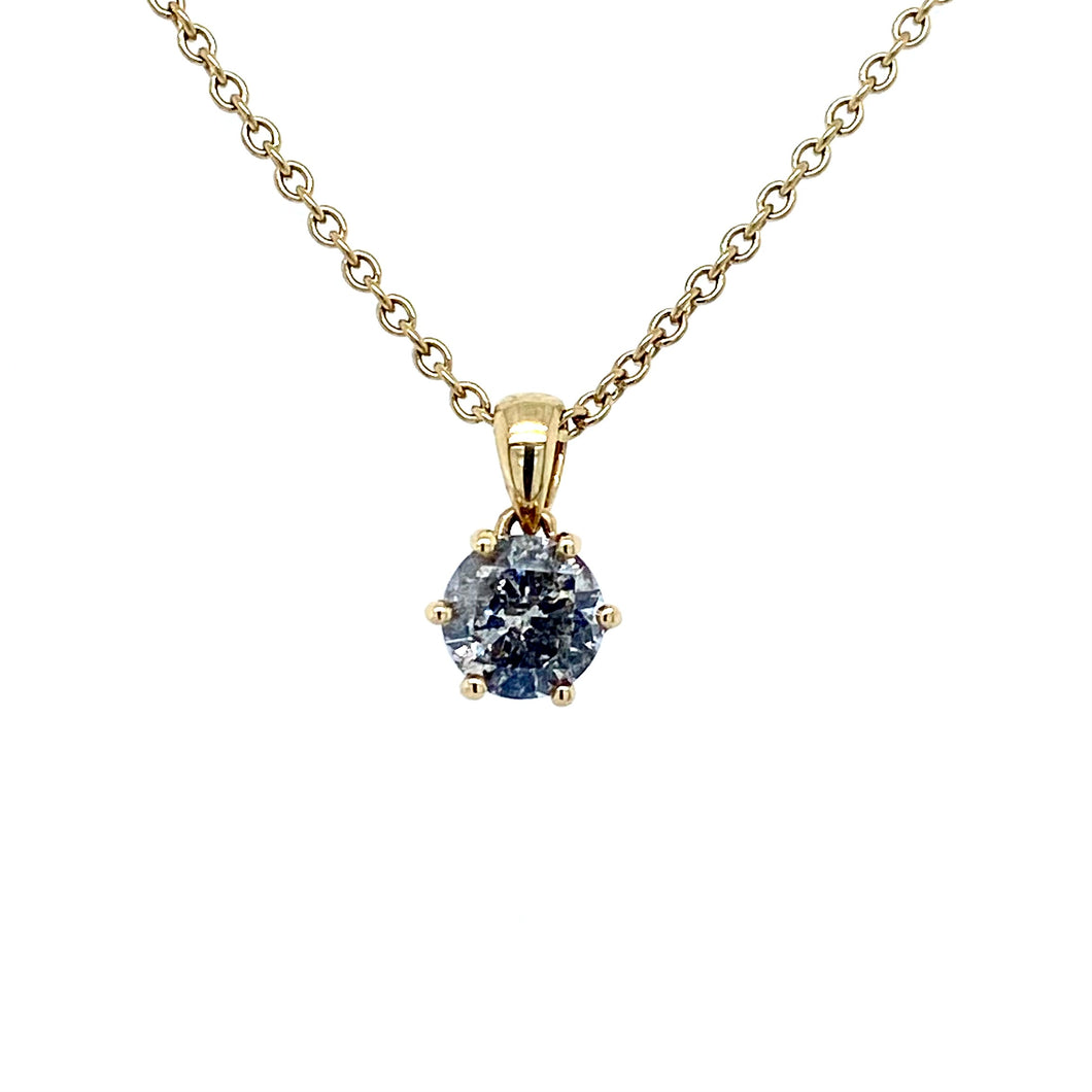 18ct Yellow Gold, 0.50ct Salt & Pepper Diamond Pendant