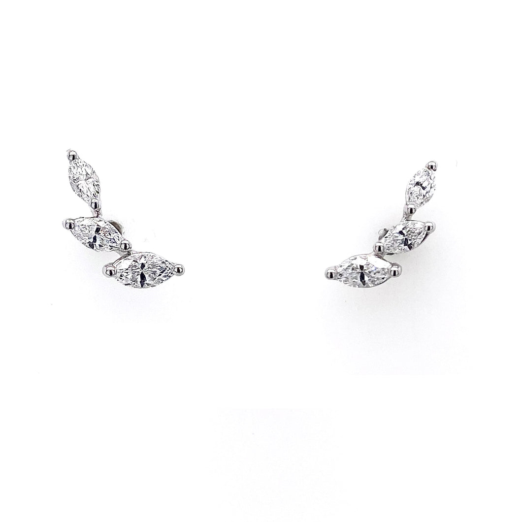 18ct White Gold, 0.31ct Marquise Diamond Earrings