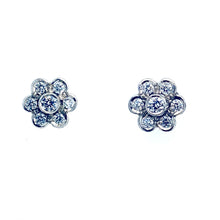 Load image into Gallery viewer, Platinum, 0.38tcw Diamond Daisy Cluster Earrings
