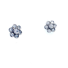 Load image into Gallery viewer, Platinum, 0.38tcw Diamond Daisy Cluster Earrings
