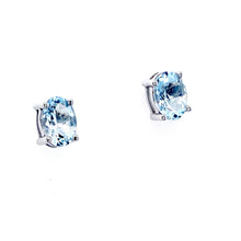 Load image into Gallery viewer, 9ct White Gold, Aquamarine Earrings
