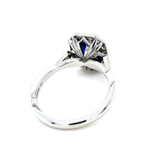 Load image into Gallery viewer, Platinum, 1.37ct Sapphire &amp; Diamond Cluster Ring
