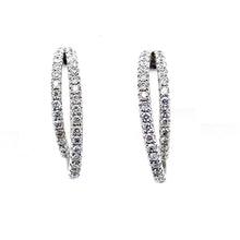 Load image into Gallery viewer, 18ct White Gold, 0.55ct Diamond Double Hoop Earrings
