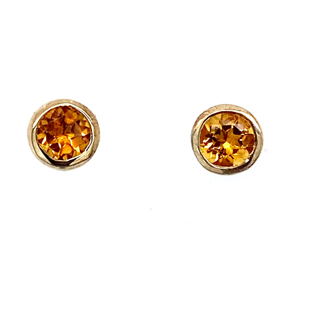 9ct Yellow Gold, Citrine Stud Earrings