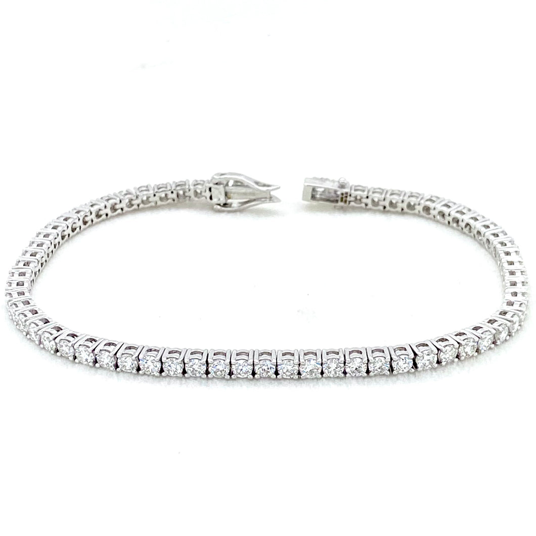 9ct White Gold, 3.00ct Lab Grown Diamond Tennis Bracelet