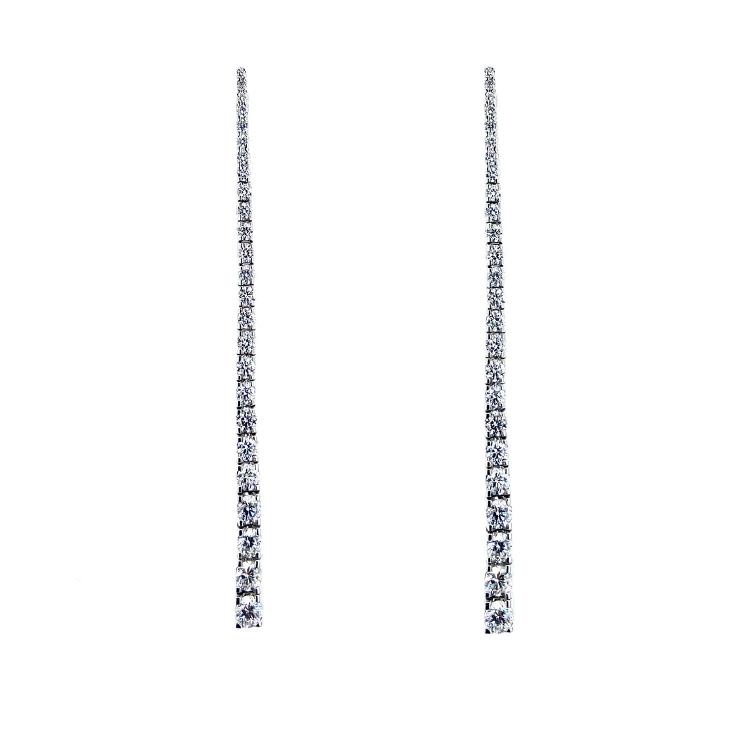 18ct White Gold, 1.10ct Diamond Drop Earrings