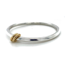 Load image into Gallery viewer, Sterling Silver &amp; 9ct Yellow Gold Solid Bangle
