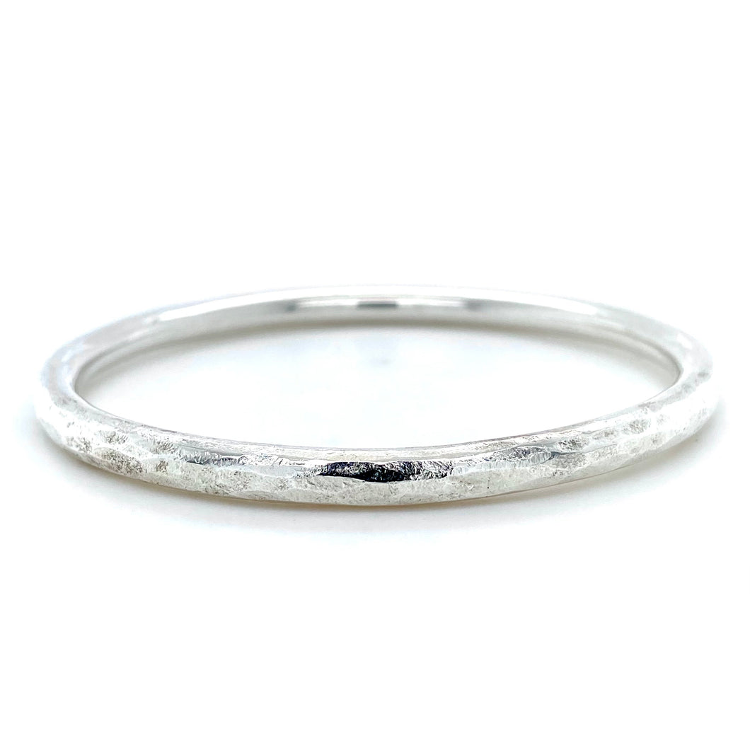 Sterling Silver, Textured Chunky Bangle