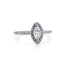 Load image into Gallery viewer, Platinum, 0.31ct Marquise Diamond cluster Ring
