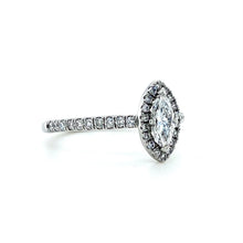 Load image into Gallery viewer, Platinum, 0.31ct Marquise Diamond cluster Ring
