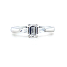 Load image into Gallery viewer, Platinum, 0.40ct Emerald-cut Diamond Trilogy
