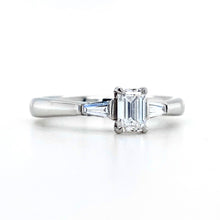 Load image into Gallery viewer, Platinum, 0.40ct Emerald-cut Diamond Trilogy
