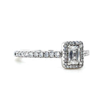 Load image into Gallery viewer, Platinum, 0.31ct Emerald-Cut Diamond Cluster Ring
