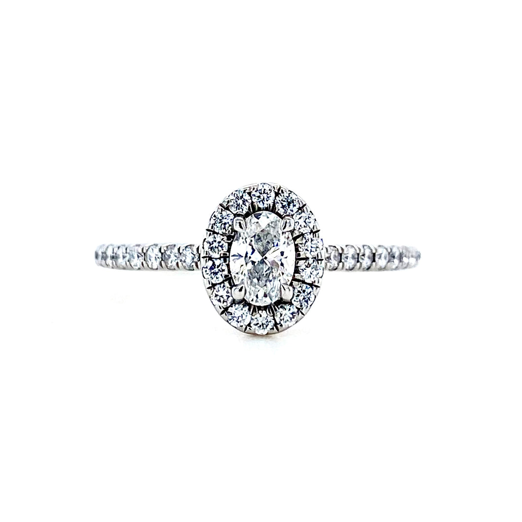 Platinum, 0.30ct Oval Diamond Ring