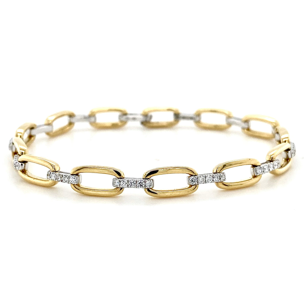 18ct Yellow & 18ct White Gold, 0.71ct Diamond Bracelet