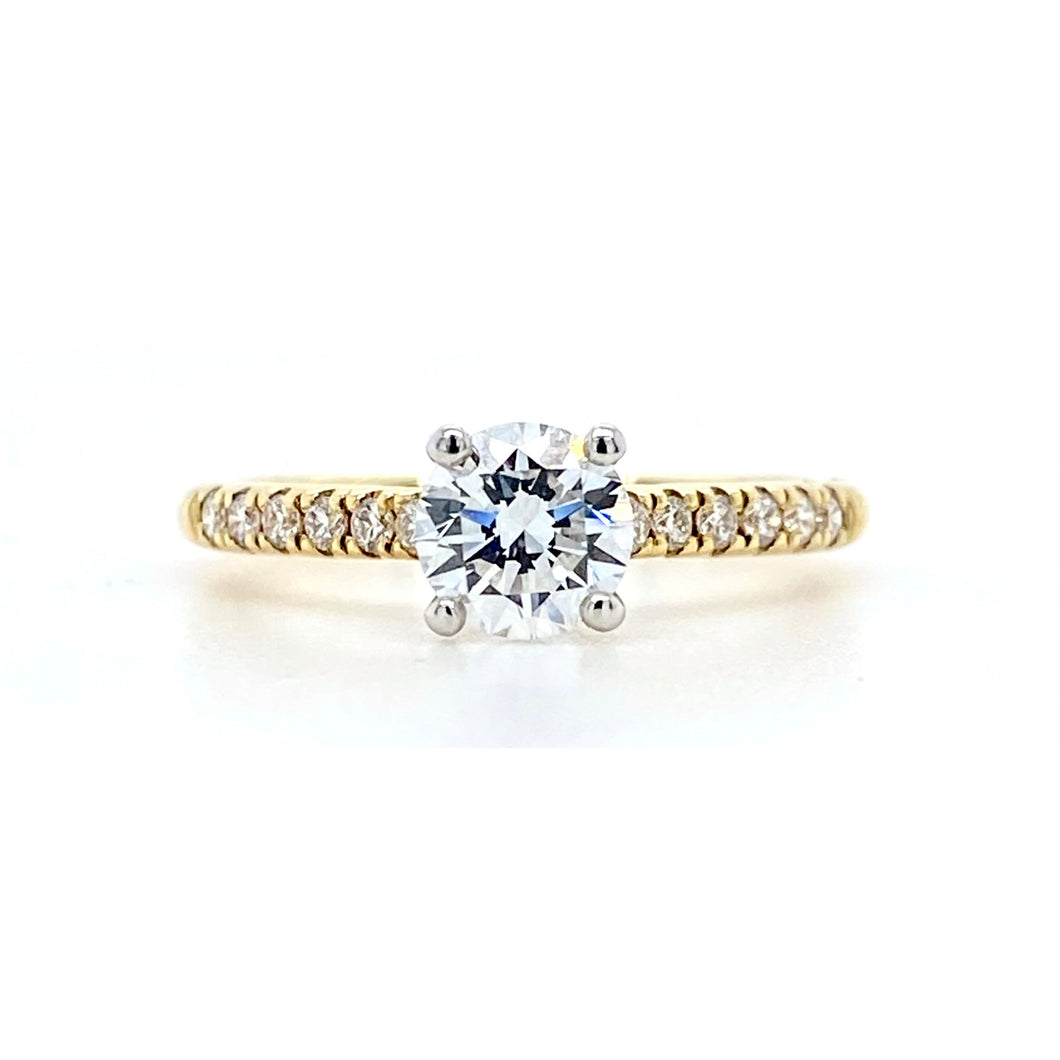 18ct Yellow Gold & Platinum, 0.70ct D VS1 Diamond Ring