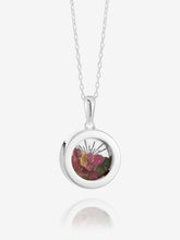 Load image into Gallery viewer, Medium Tourmaline Deco Sun Amulet Necklace, Silver
