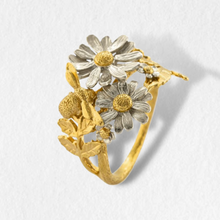 Load image into Gallery viewer, Posy Bloom Bee Ring, Silver &amp; Gold
