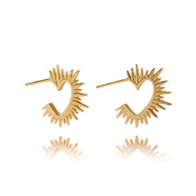 Load image into Gallery viewer, Electric Love Heart Hoop Earrings, Gold
