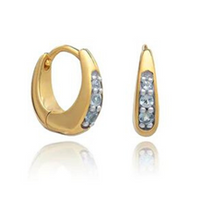 Load image into Gallery viewer, Birthstone Huggie Hoop Earrings, Gold
