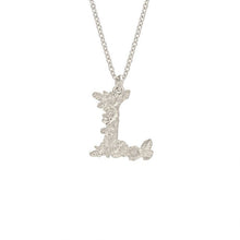 Load image into Gallery viewer, Floral Letter L Necklace, Silver
